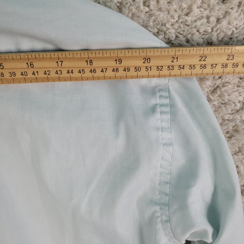 Vintage Van Heusen 417 Shirt Mens 17.5 32/33 Pinpoint Oxford Light Blue MADE USA - Picture 3 of 11